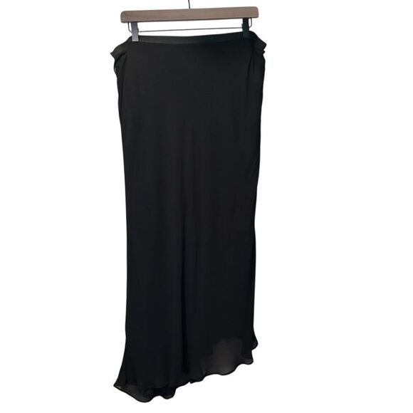 Anthropologie NWT Sheer Black Midi Skirt XL - Picture 5 of 7